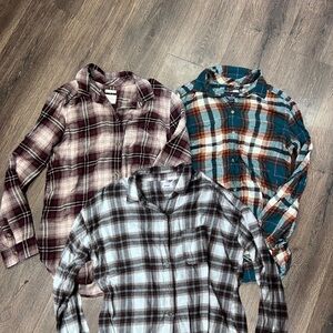 Bundle of American Eagle & Garage Flannels, size XS, S, & M